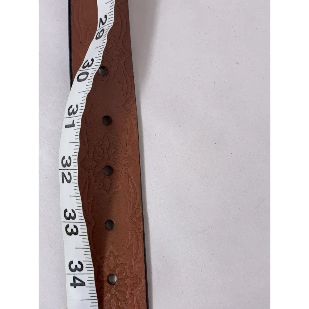 Genuine Leather Belt Brown Sz M 30-34